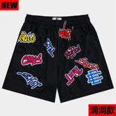 EE Print Shorts printed logo sweatpants mesh drawstring American shorts (73)