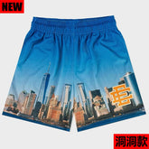 EE Print Shorts printed logo sweatpants mesh drawstring American shorts (69)