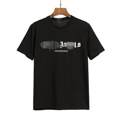 palmangels断头熊背后大字母logo印花蝙蝠袖落肩男女短袖T恤嘻哈 (61)