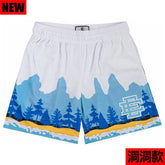 EE Print Shorts printed logo sweatpants mesh drawstring American shorts (27)