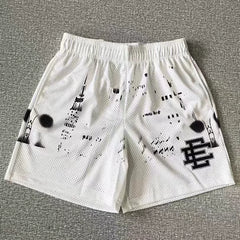 EE Print Shorts printed logo sweatpants mesh drawstring American shorts (52)