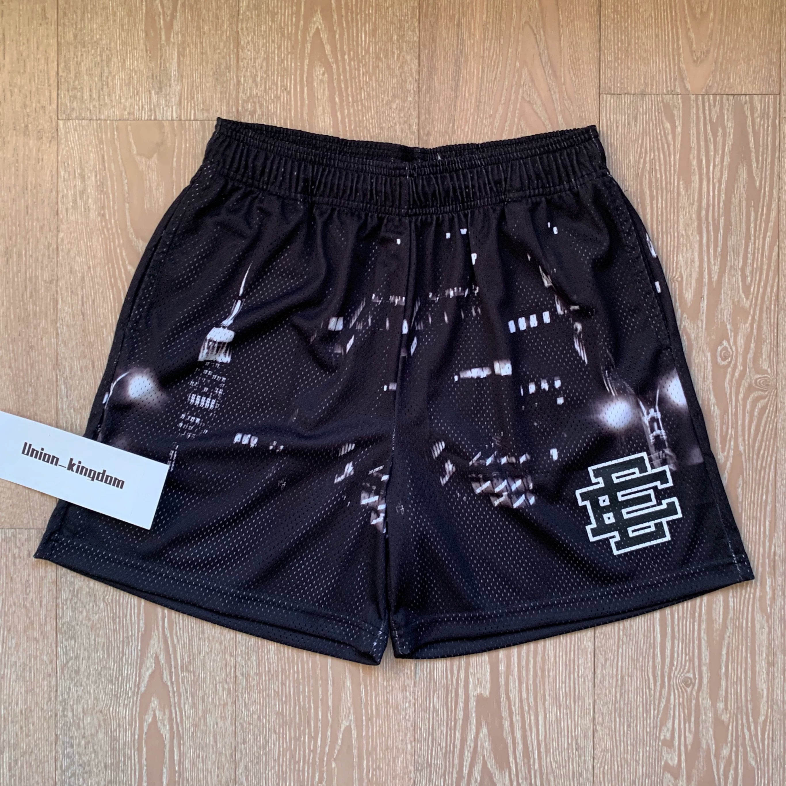 EE Print Shorts printed logo sweatpants mesh drawstring American shorts (1)