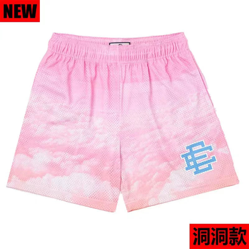 EE Print Shorts printed logo sweatpants mesh drawstring American shorts (73)