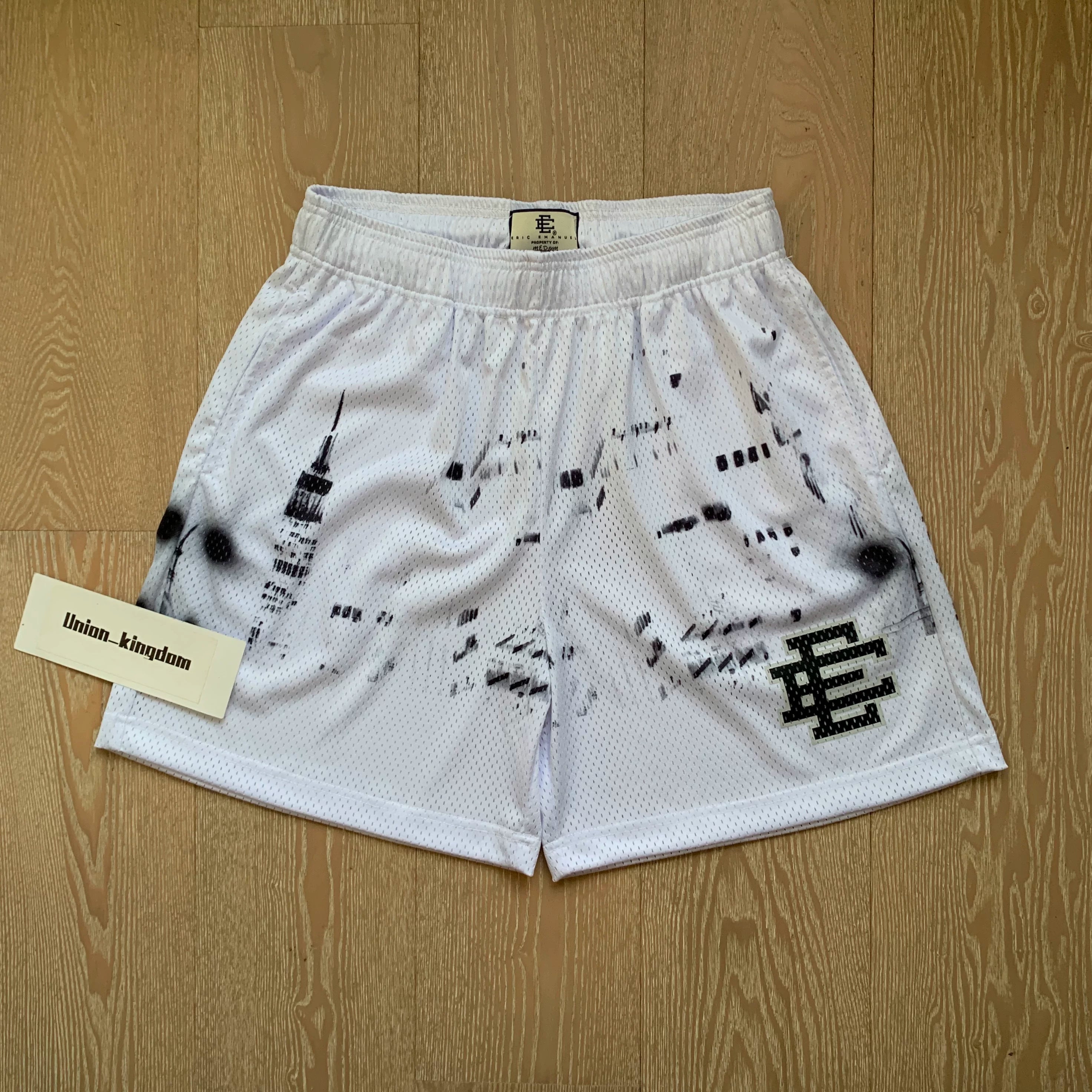 EE Print Shorts printed logo sweatpants mesh drawstring American shorts (1)