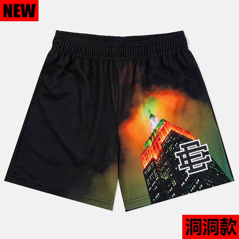 EE Print Shorts printed logo sweatpants mesh drawstring American shorts (66)