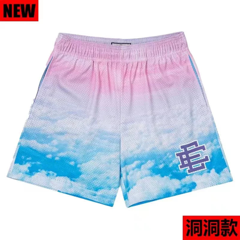 EE Print Shorts printed logo sweatpants mesh drawstring American shorts (41)