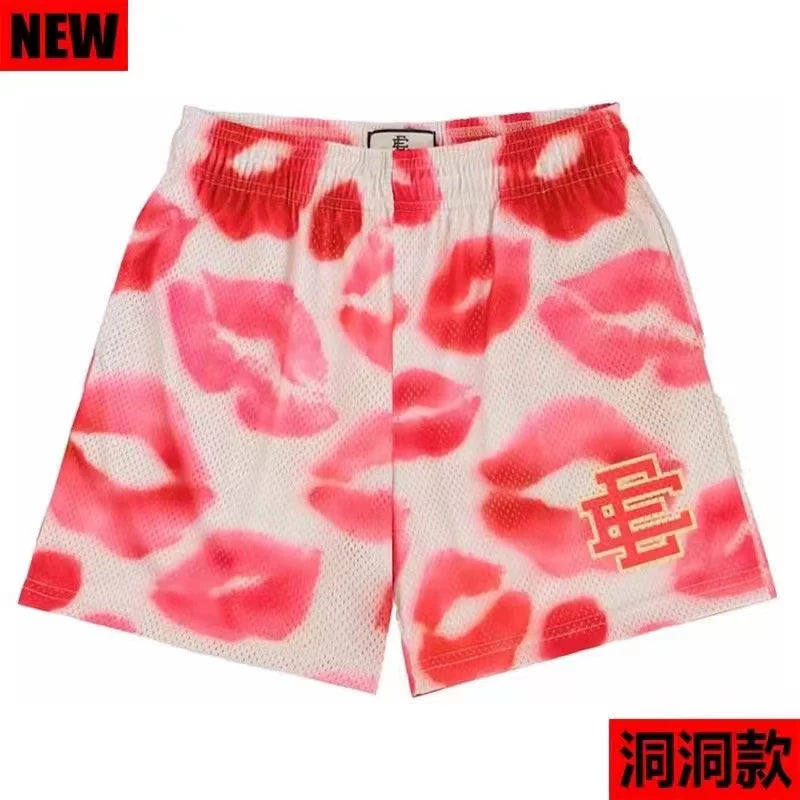 EE Print Shorts printed logo sweatpants mesh drawstring American shorts (50)