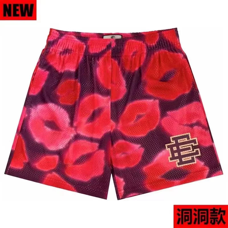 EE Print Shorts printed logo sweatpants mesh drawstring American shorts (37)