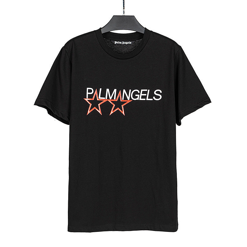 palmangels断头熊背后大字母logo印花蝙蝠袖落肩男女短袖T恤嘻哈 (8)