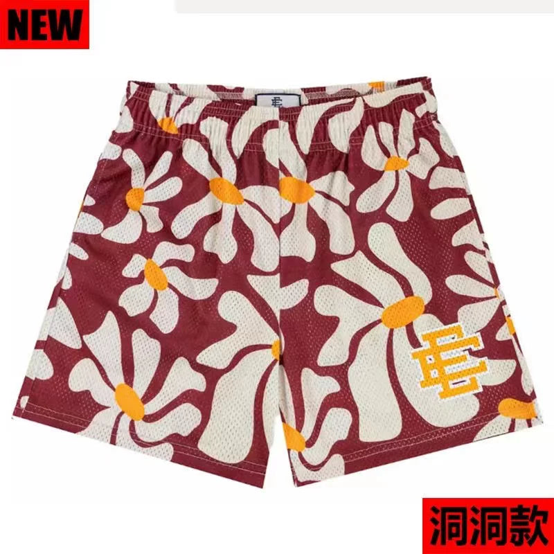 EE Print Shorts printed logo sweatpants mesh drawstring American shorts (1)