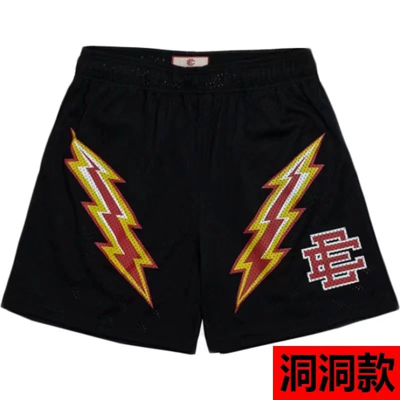 EE Print Shorts printed logo sweatpants mesh drawstring American shorts (1)