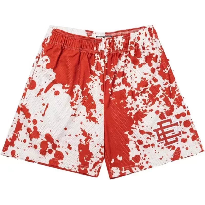 EE Print Shorts printed logo sweatpants mesh drawstring American shorts (45)