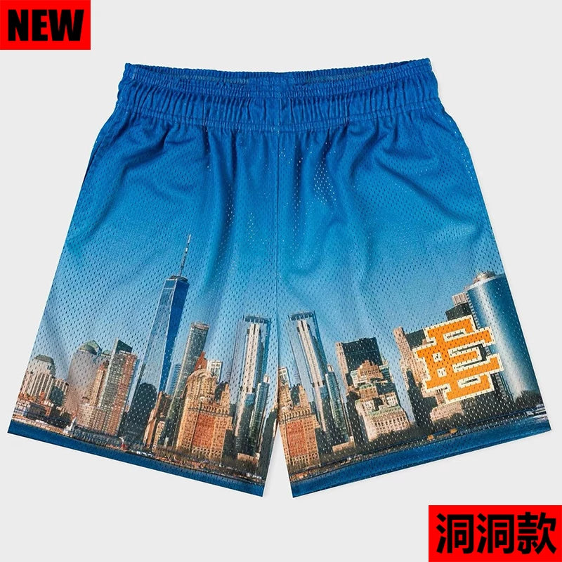 EE Print Shorts printed logo sweatpants mesh drawstring American shorts (34)