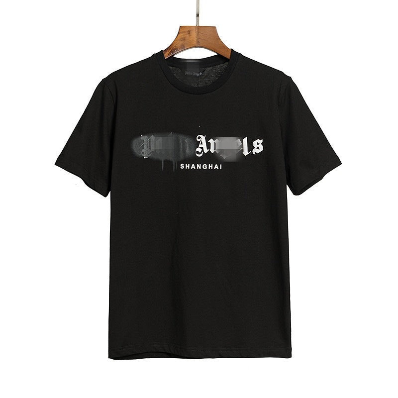 palmangels断头熊背后大字母logo印花蝙蝠袖落肩男女短袖T恤嘻哈 (61)