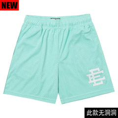 EE Print Shorts printed logo sweatpants mesh drawstring American shorts (1)