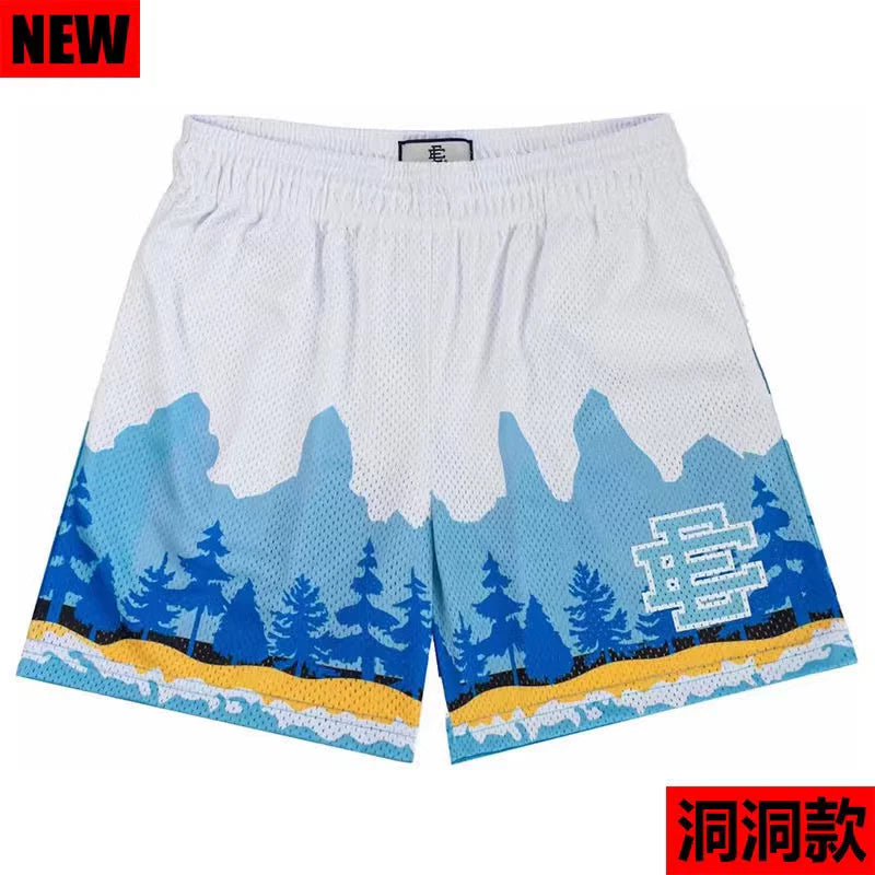 EE Print Shorts printed logo sweatpants mesh drawstring American shorts (56)