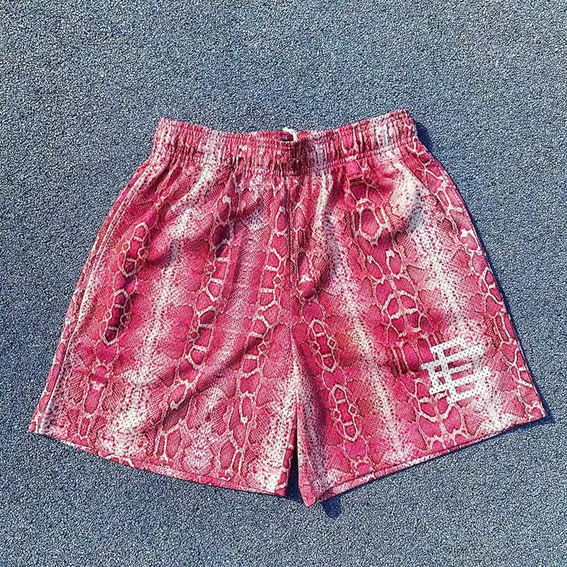 EE Print Shorts printed logo sweatpants mesh drawstring American shorts (41)